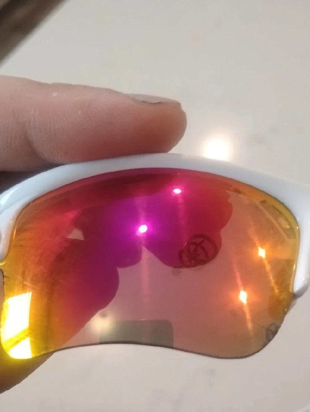 Oakley Polarized Fast jacket White Frames With Pink/Orange Lenses